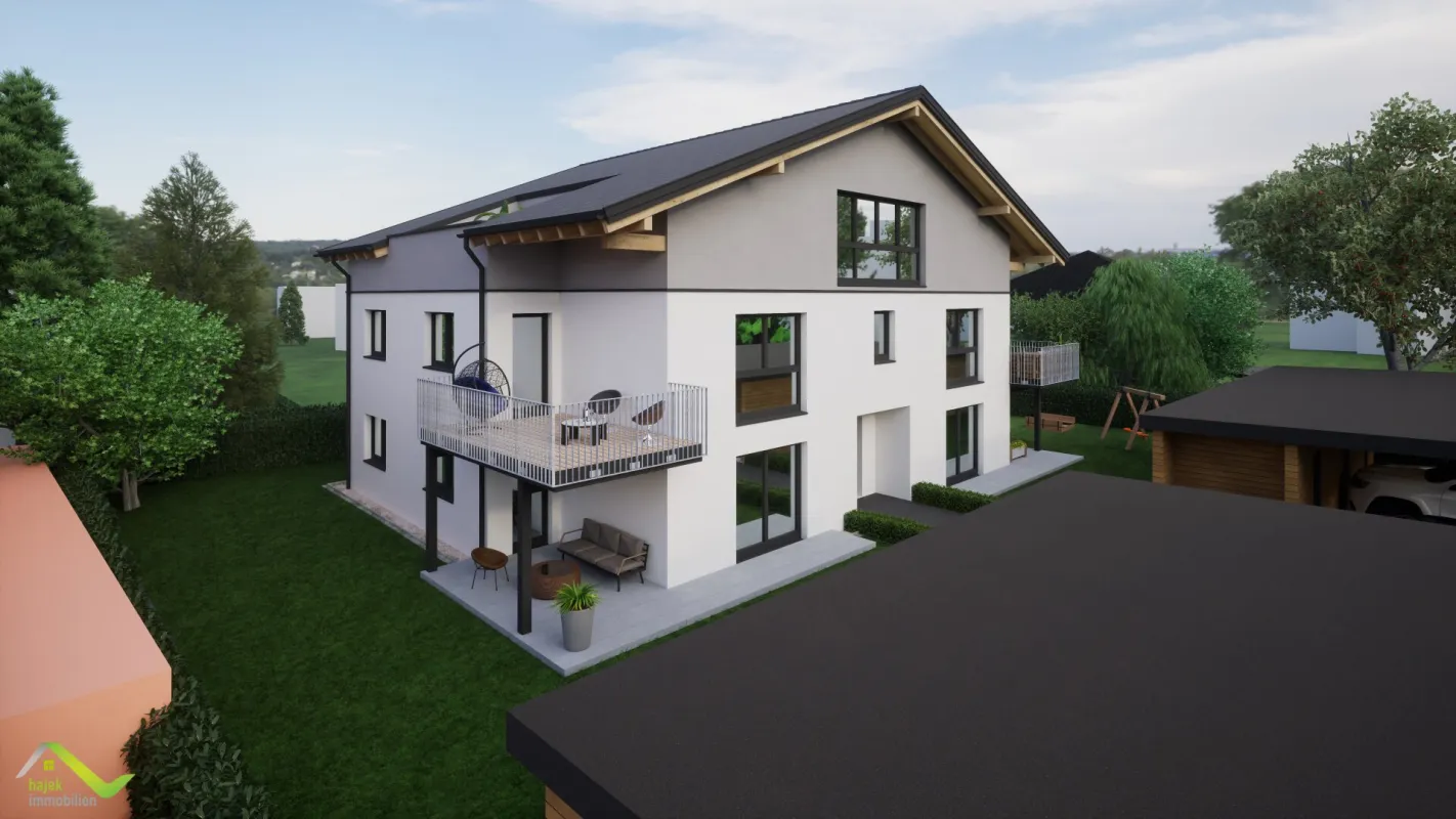 Neubau Ried/Tumeltsham-2 Terassenwohnungen im Obergeschoss mit Lift, Doppelcarport, Topausstattung - Bild 1