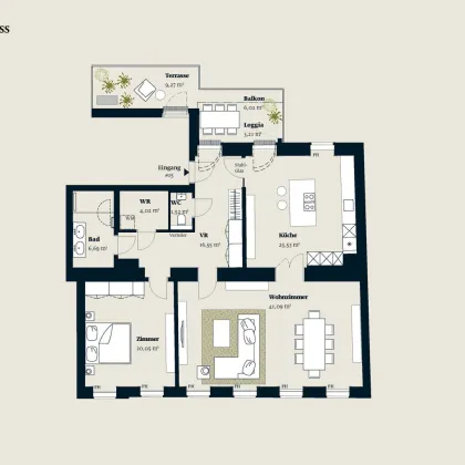 2-ZIMMERWOHUNG IM KERNSANIERTEN ALTBAU MIT GROßZÜGIGER FREIFLÄCHE - Bild 2