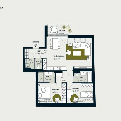 GERÄUMIGE 3-ZIMMER DACHGESCHOSSWOHNUNG MIT FREIFLÄCHE - Bild 2