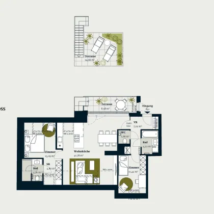3-ZIMMER DG WOHNUNG MIT GROßZÜGIGER WOHNKÜCHE UND TERRASSE - Bild 2