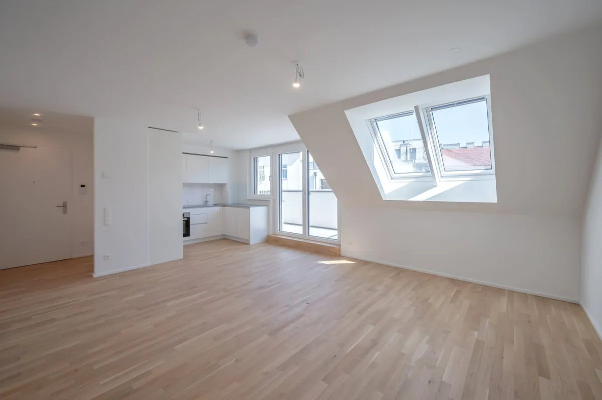 ASG IV-Qualitatives Wohnen in urbaner Lage: hochwertiger 2-Zimmer Dachgeschoss-ERSTBEZUG mit BALKON! Provisionsfrei! - Bild 1