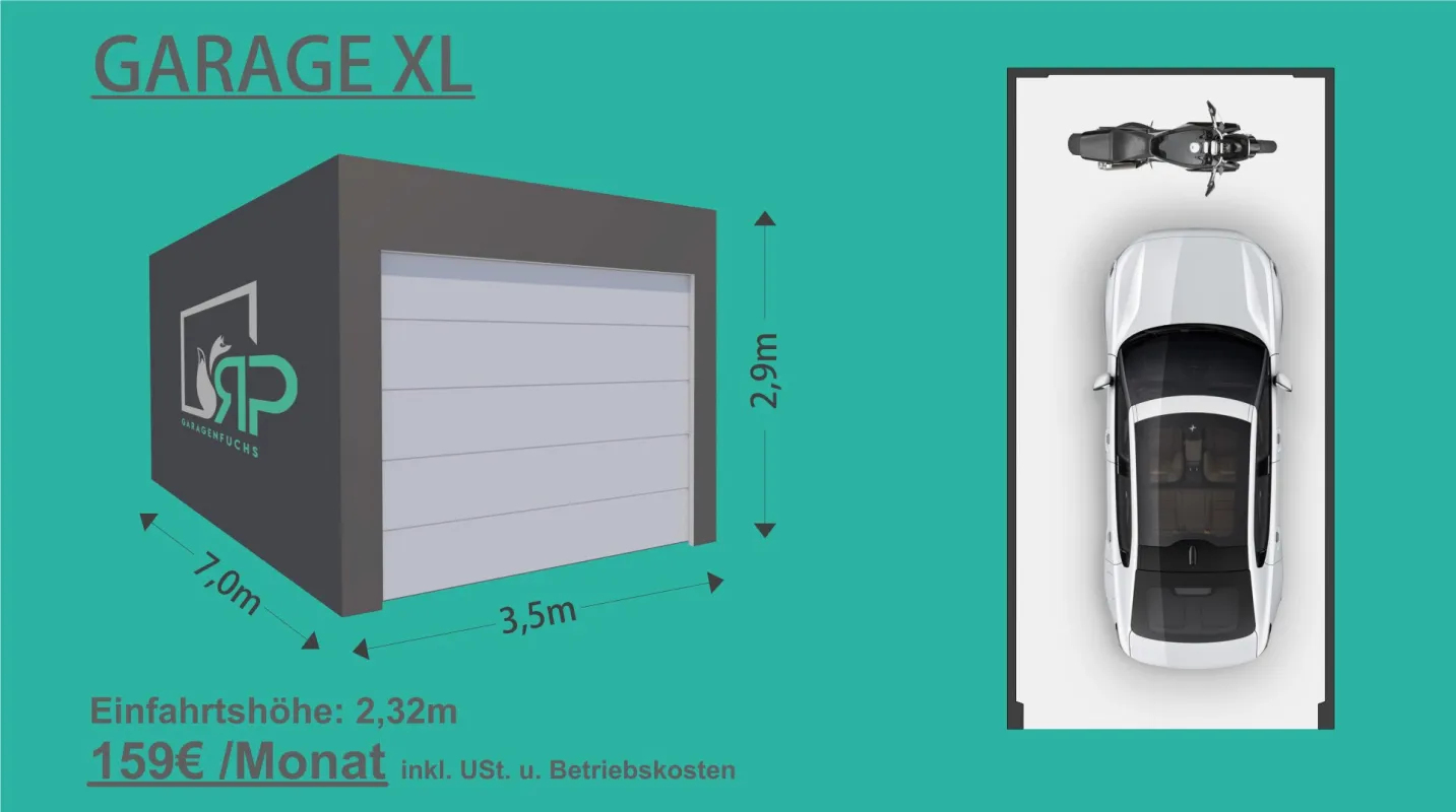 Garagen in unterschiedlichen Größen zu mieten! Variante: XL Garage - Bild 1