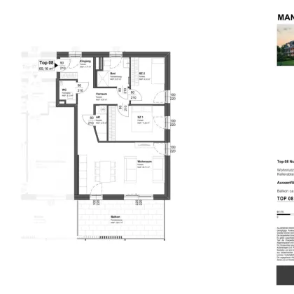 Mandlgasse 5, Top 08: 2-Zimmer-Wohnung mit XL Balkon - Bild 2