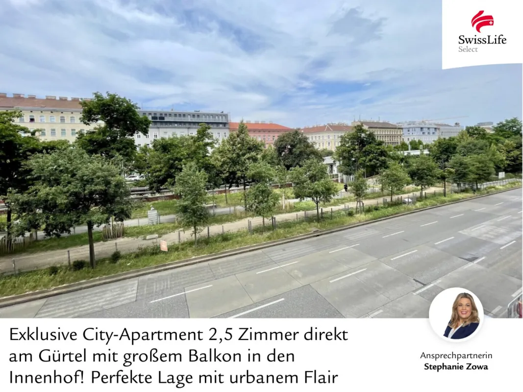 Exklusive City-Apartment 2,5 Zimmer direkt am Gürtel mit großem Balkon in den Innenhof! Perfekte Lage mit urbanem Flair - Bild 1