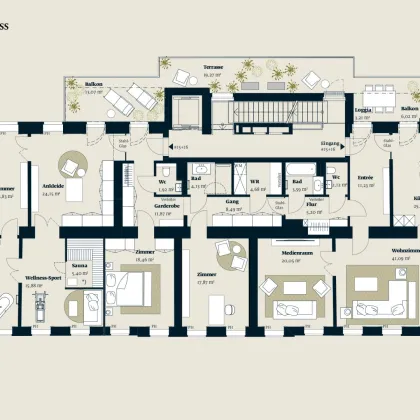 8-ZIMMER-ALTBAU-WOHNUNG AUF GANZER EBENE MIT GROßZÜGIGER FREIFLÄCHE - Bild 2
