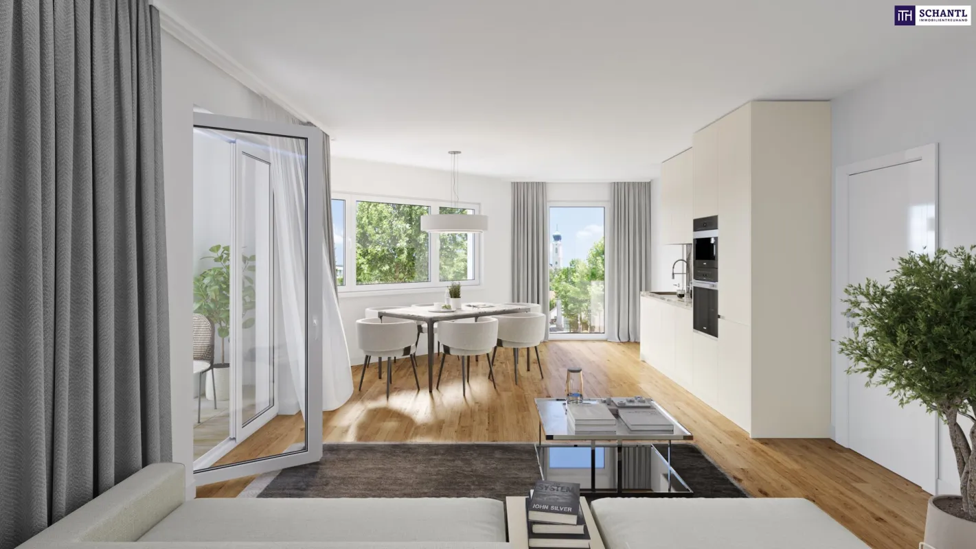 Stark reduziert - Jetzt 6,2% Preisvorteil nutzen! ZUM JUNGBRUNNEN! Eckwohnung mit WOW-Effekt! 3 Zimmer + Viel Liebe zum Detail + Toller Blick + Beste Infrastruktur + Hochwertige Materialien + Garagenplatz optional! - Bild 1