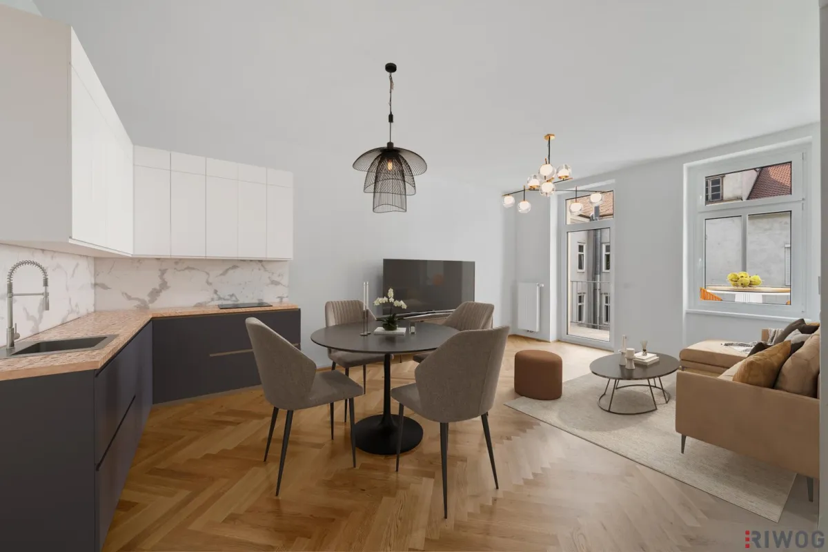 INITIATIVE TOP 100 - RAUS AUS GAS | perfekt geplante 3-Zimmer Altbauwohnung mit Balkon nahe dem Augarten | Top 2/9 - Bild 1