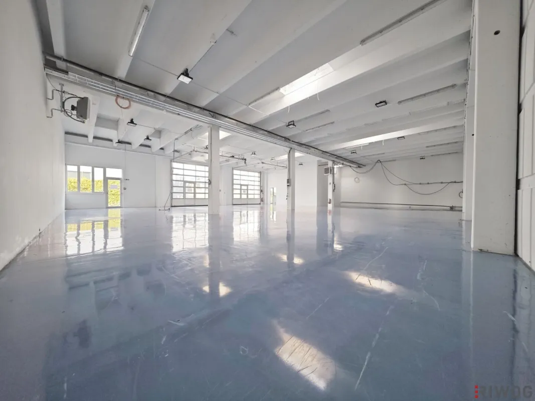 Ebenerdige Produktionsfläche mit 420m² | beheizbare Halle mit Nebenräumen | direkte Einfahrt möglich - Bild 1