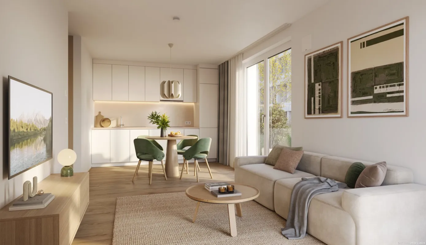 „Village im Dritten – PARK FLATS“ - Provisionsfreie 2-Zimmer Eigentumswohnung (Erstbezug) mit Balkon - Bild 1