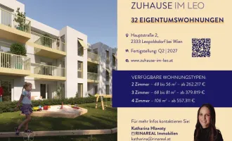FÜR ANLEGER // Zuhause IM LEO | Exklusive 2 Zimmer Wohnung mit Balkon | 2.OG | Tiefgarage im Gebäude | Hauptstraße | Frühjahr 2027 - Top 32