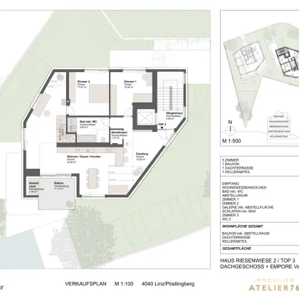DAS KEIML am Auberg: Einzigartige Lage, grandioser Panoramablick über das wunderschöne Petrinum und die Stadt Linz - Erstbezug - Bild 2