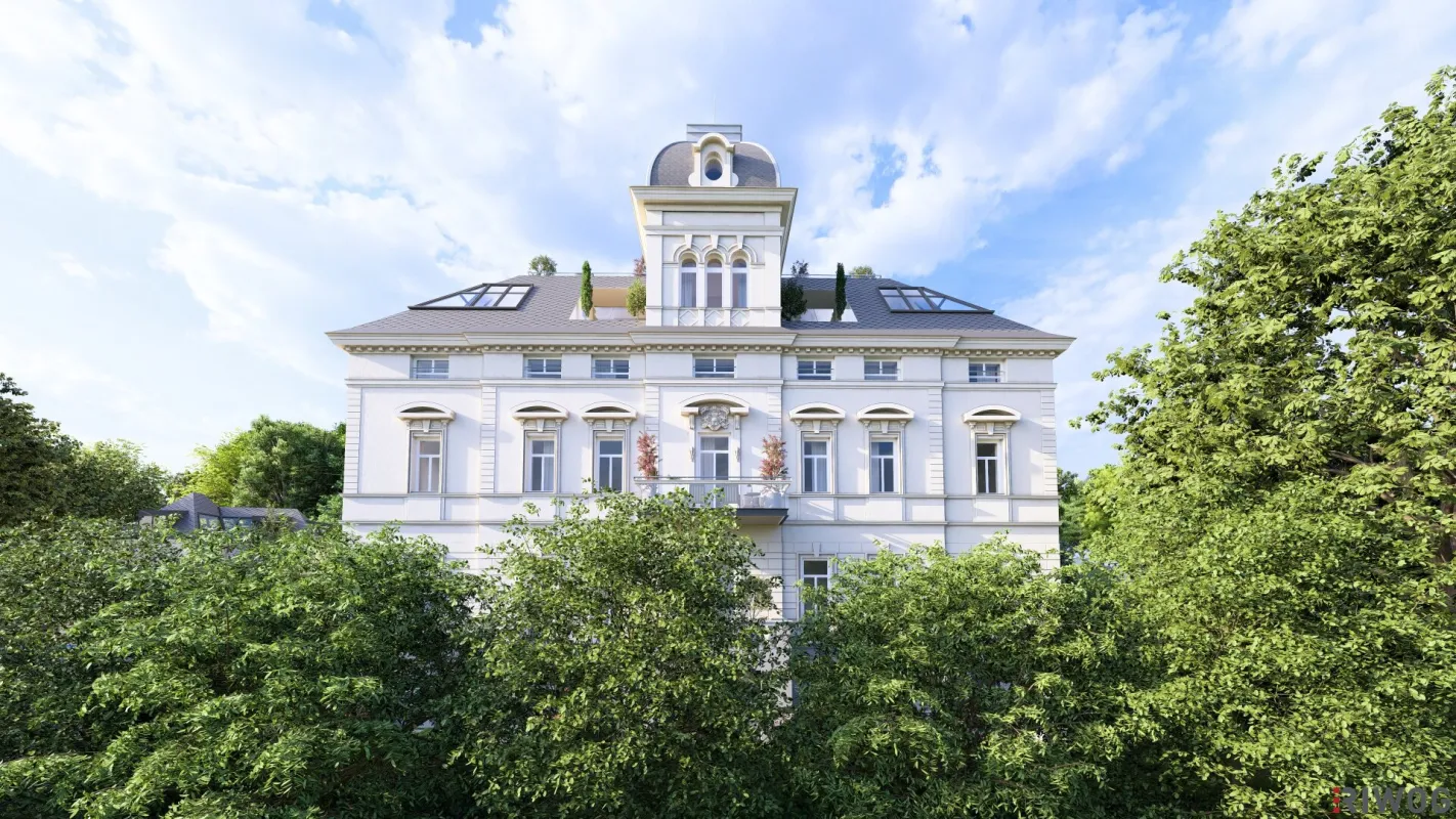 WIENTALBLICK | helle Wohnung in der historischen Villa mit 4,4m Raumhöhe & Blick auf Linde | sanierungsbedürftig | Balkon geplant + Gartenoption | - Bild 1