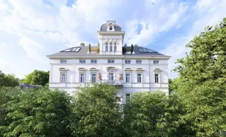 WIENTALBLICK | helle Wohnung in der historischen Villa mit 4,4m Raumhöhe & Blick auf Linde | sanierungsbedürftig | Balkon geplant + Gartenoption |