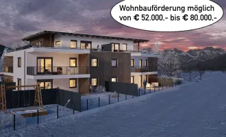 "Green Base" -  Wohnen im Grünen, Neubau 2-Zimmerwohnung, großer Balkon, ausgezeichnete Lage in Maishofen, Wohnbauförderung mögl.