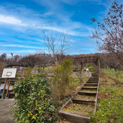 Blick auf die Burgruine Gösting. - Naturnahe Doppelhaus-Hälfte mit großem Garten und Potential. - Bild 2