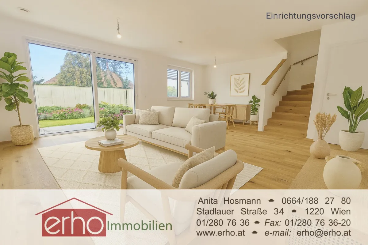 Traumhaftes Reihenhaus mit Garten und Carport in Spillern - Blick zur Burg Kreuzenstein - Bild 1