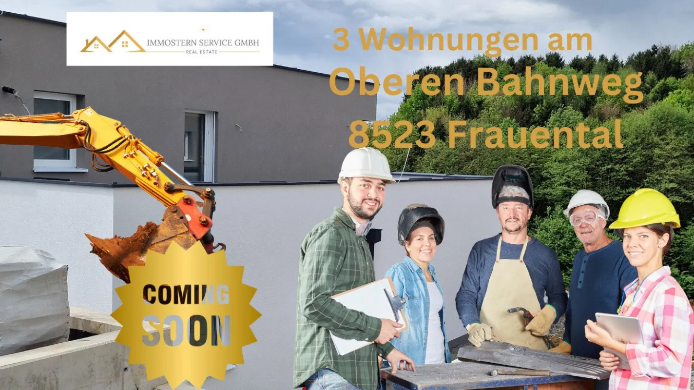 Baustart demnächst-Terrassenwohnung Top 3, in einem Dreierhaus am Oberen Bahnweg 14a in 8523 Frauental! Provisionsfrei - Bild 1