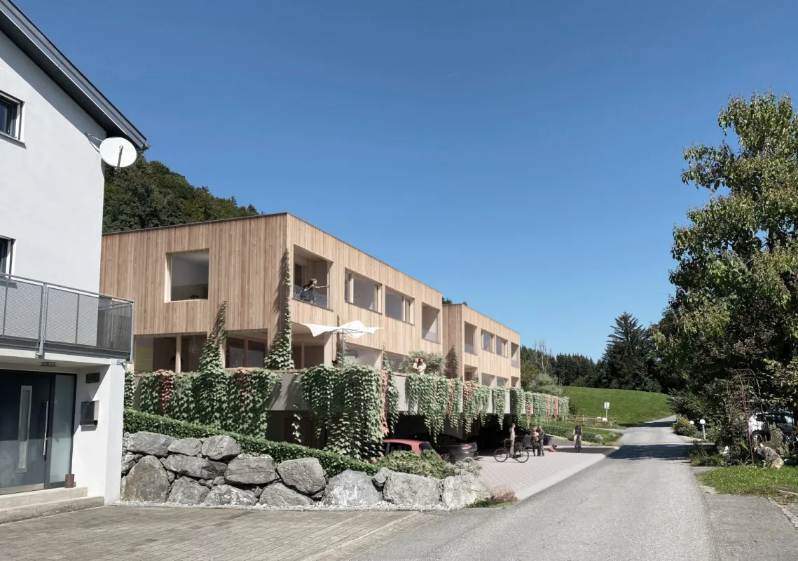 15 min. von  Bregenz entfernt -  Vollholz Doppelhaus - 140 m² - Neubau - Bild 1