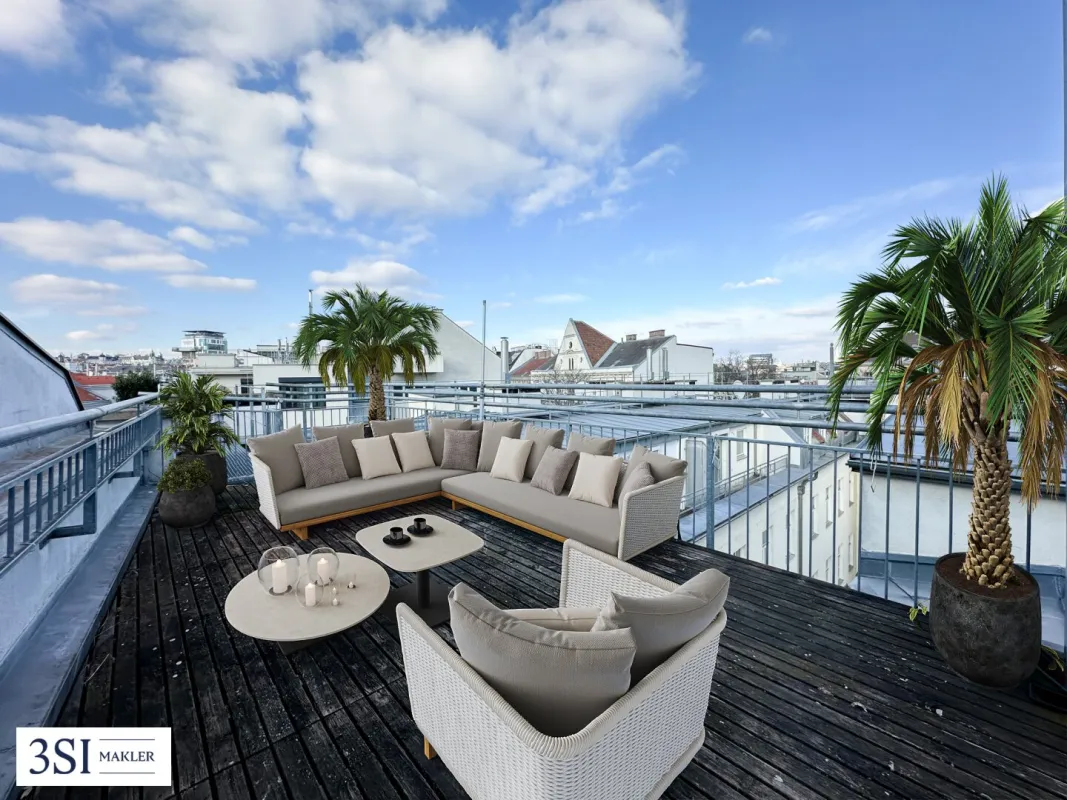 Exklusive Dachgeschoßmaisonette mit Terrasse und traumhaftem Ausblick - in Top-Lage des 5. Bezirks - Bild 1