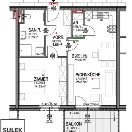 Wohnen in Bahnhofsnähe: 2 Zimmer Erstbezug mit Balkon - späterer Kauf möglich! Go2Eisenstadt! - Bild 2