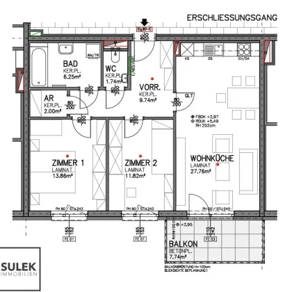 3 Zimmer Wohnung mit Balkon mit späterer Kaufoption in Eisenstadt -EZE nahe - Bild 2