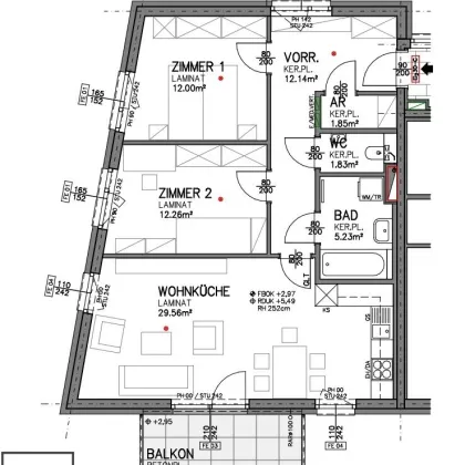 Eckwohnung mit viel Abendsonne! 3 Zimmer + Südbalkon + 2 KFZ-Stellplätze im Projekt Go2Eisenstadt! - Bild 2