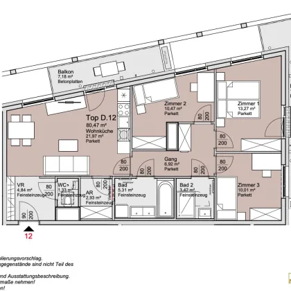 2026! - Provisionsfreie 4 Zimmer Wohnung mit zwei Balkonen - Bild 2