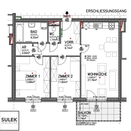 3 Zimmer Wohnung mit Südbalkon - hell, freundlich, gut geschnitten! Miete inkl. 2 KFZ-Stellplätzen! - Bild 2