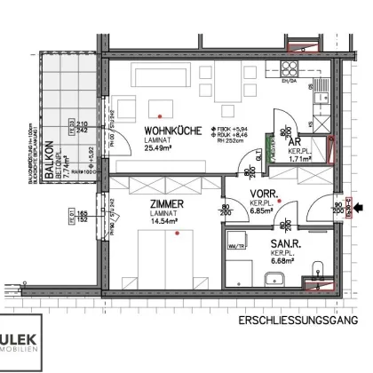 Miete inkl. KFZ-Stellplätzen! 2 Zimmer Erstbezugswohnung mit Balkon nahe Bahnhof Eisenstadt! - Bild 2