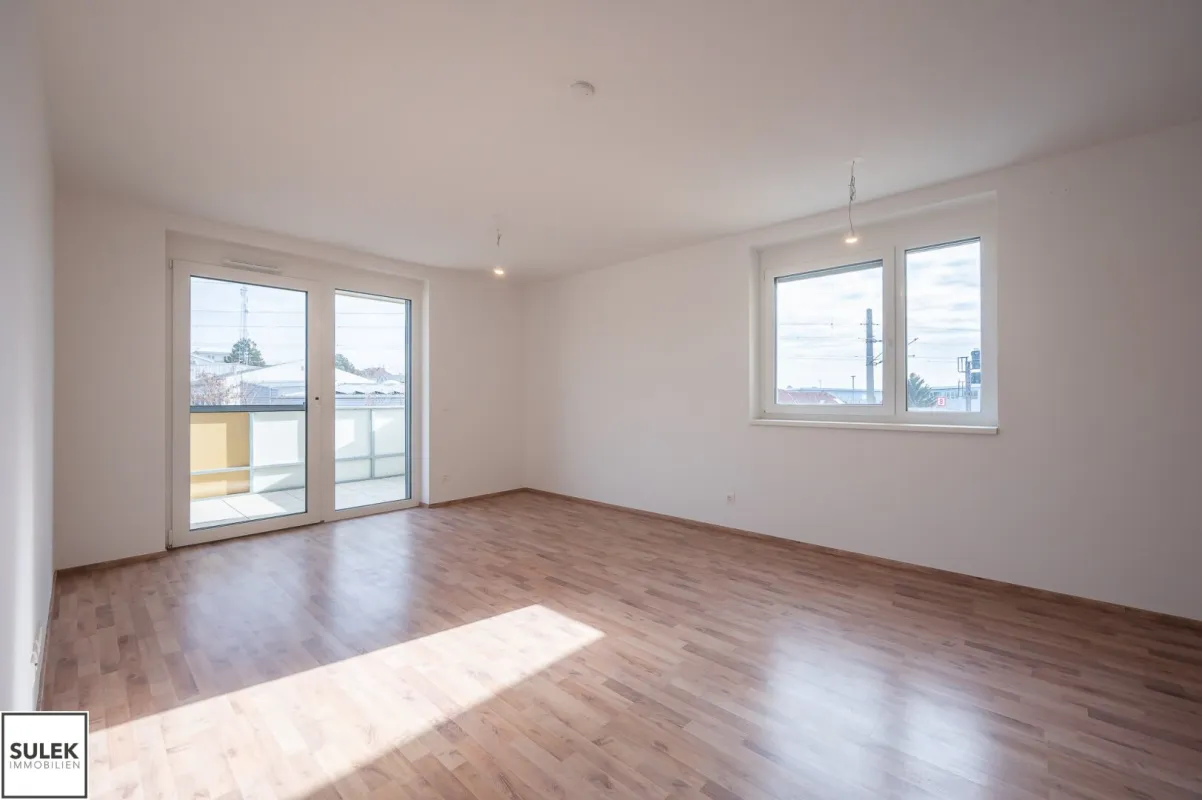 Miete inkl. KFZ-Stellplätzen! 2 Zimmer Erstbezugswohnung mit Balkon nahe Bahnhof Eisenstadt! - Bild 1