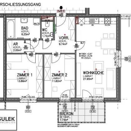 VIDEOTOUR: freundliche, helle 3 Zimmer Erstbezugswohnung + Balkon + Parkplätze! Go2Eisenstadt! - Bild 2
