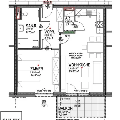 Go2Eisenstadt! Freundliche, helle 2 Zimmer Erstbezugswohnung + Balkon + Parkplätze - Bild 2