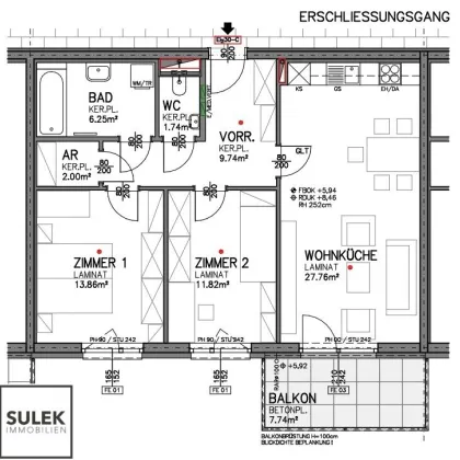 Go2Eisenstadt! Freundliche, helle 3 Zimmer Erstbezugswohnung + Balkon + Parkplätze - Bild 2