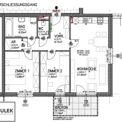 Go2Eisenstadt! Freundliche, helle 3 Zimmer Erstbezugswohnung + Balkon + Parkplätze - Bild 2