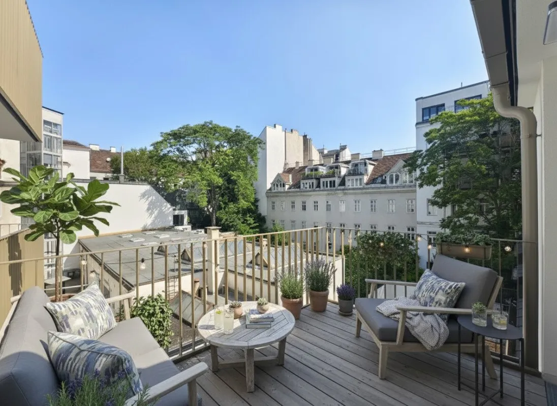 Das Stadthaus Miller - Großzügige 2 Zimmer mit Balkon & Hofruhelage - Stil trifft Wohlfühlambiente - Nahe Mariahilfer Str. & Westbahnhof - Bild 1