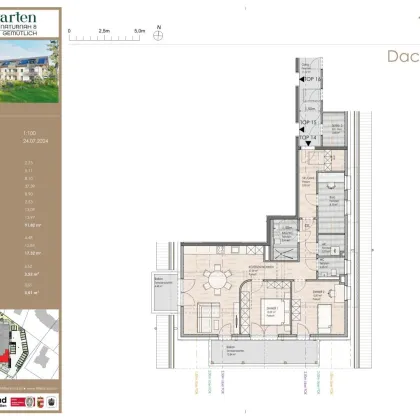 Augarten, Top 14: 3,5-Zimmer Dachgeschosswohnung mit zwei Balkonen - Bild 2