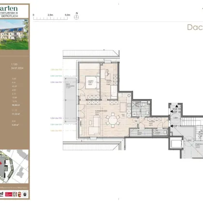 Augarten, Top 17: 3-Zimmer Dachgeschosswohnung mit großzügigem Westbalkon - Bild 2
