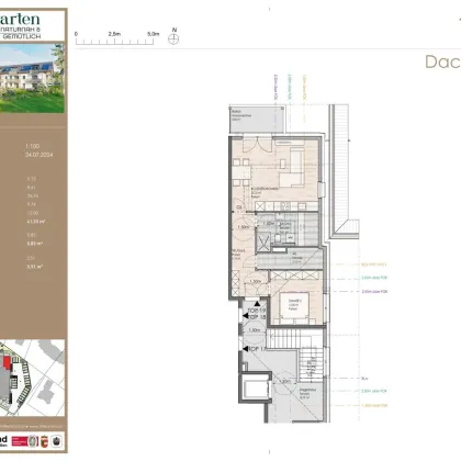 Augarten, Top 19: 2-Zimmer Dachgeschosswohnung - Bild 2