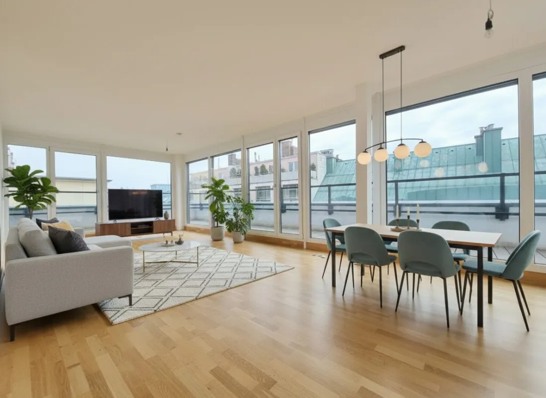 Ein Wohngenuss der Moderne mit außergewöhnlicher Terrasse - 3-Zimmer-Erstbezug mit stilvoller Ausstattung - U4-Station Friedensbrücke in Gehweite - Bild 1