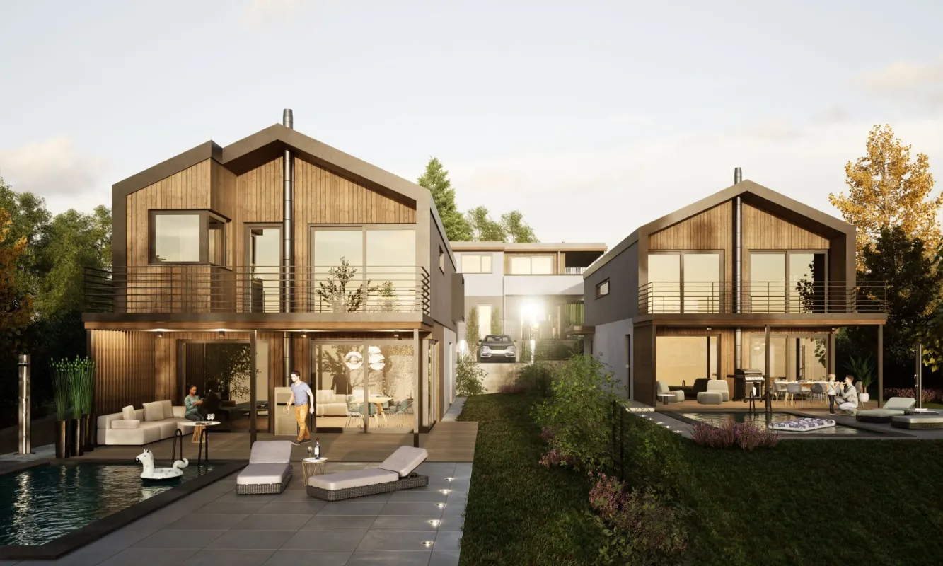 WOHNEN im WIENERWALD – Baugrund für Premium Holz Massivhaus im Chalet Stil - Bild 1
