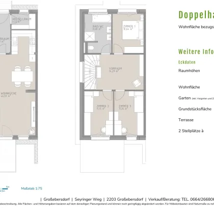 Energiesparende Doppelhaushälfte in Großebersdorf: Wärmepumpe, Wohnraumlüftung, Fußbodenheizung, PV - Bild 2
