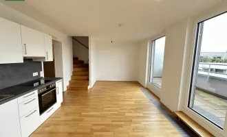 DG-Maisonette mit großer Terrasse nahe Straßenbahn 26 und mit S-Bahn Jedlersdorf in Gehweite!