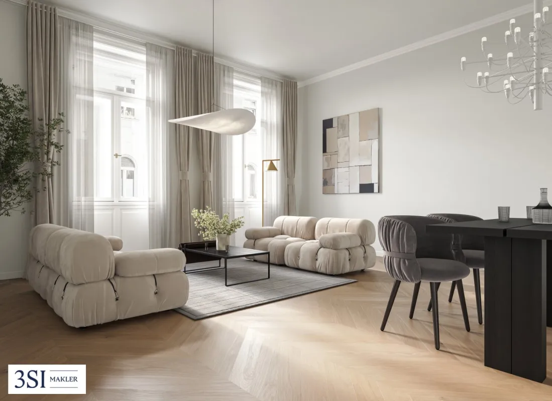 PRUNKSTÜCK: Top-sanierte 2-Zimmer-Altbauwohnung: Luxus und Stil in Bestlage des 9. Bezirks - Bild 1