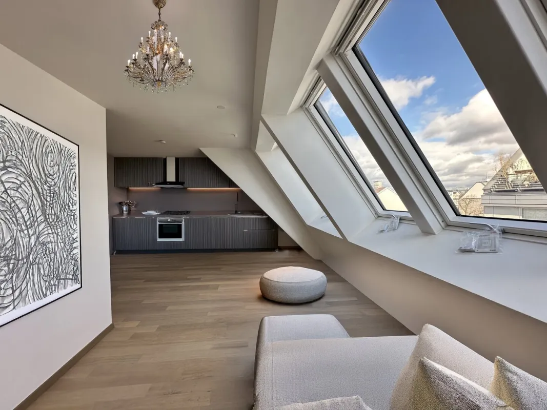 Modernes Neubau-Penthouse am Kutschkermarkt – Erdwärme, Fußbodenheizung & großzügige Dachterrasse! Garagenstellplatz - Bild 1
