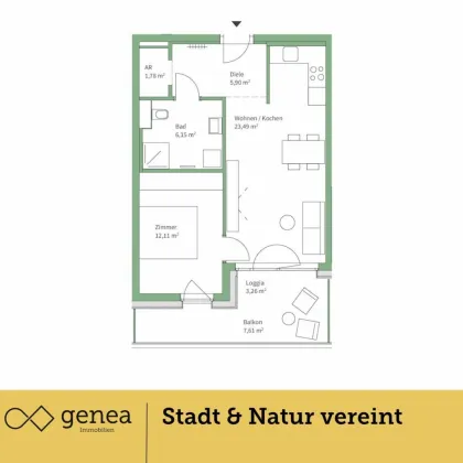 Provisionsfrei | Stilvolles Wohnen in Jakomini Verde | Fahrradfreundlich & grün - Bild 2