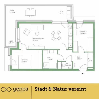 Provisionsfrei | Stilvolles Wohnen in Jakomini Verde | Fahrradfreundlich & grün - Bild 3