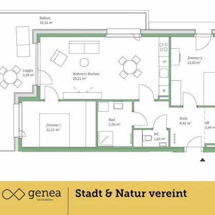 Provisionsfrei | Traumhafte Wohnungen in Jakomini Verde Haus K | Urban & Naturnah - Bild 3