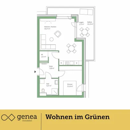 Wohnen im Grünen | Provisionsfrei | Hochwertige Apartments in JV Haus K - Bild 3