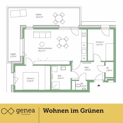 Provisionsfrei | Traumwohnungen in Jakomini Verde | Urban und grün zugleich - Bild 2