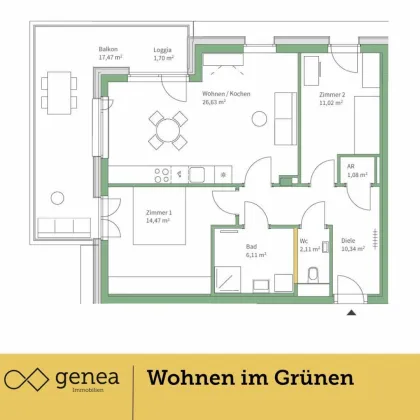 Ihr neues Zuhause in Graz | Provisionsfrei | Ruhige Grünlage im Jakomini Verde - Bild 3
